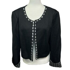 Todd & Olivia Diamond Wool Crop Jacket Black